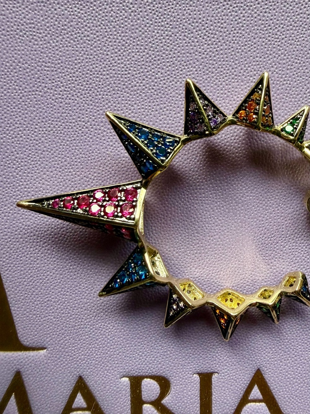 Melinda Maria Mama Gabriella Pave Spike Hoops - Picture 2 of 5
